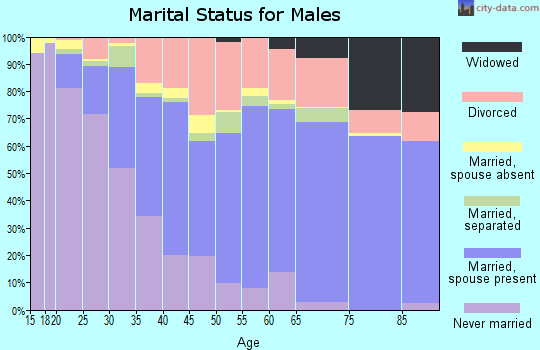 Zip code 32210 marital status for males