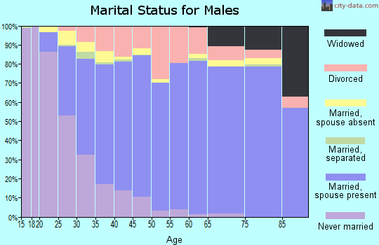 Zip code 32225 marital status for males
