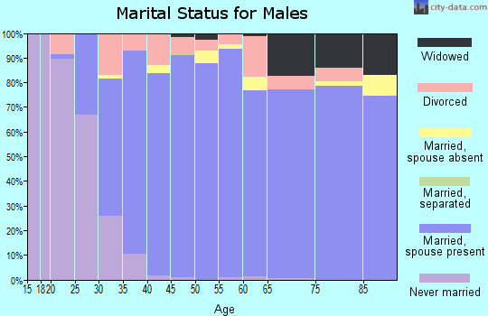 Zip code 32259 marital status for males