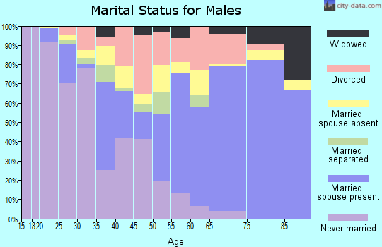 Zip code 32340 marital status for males