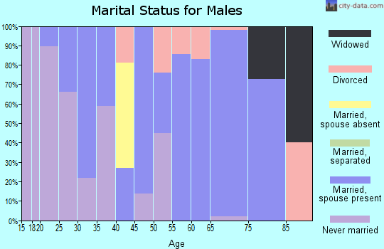 Zip code 32358 marital status for males