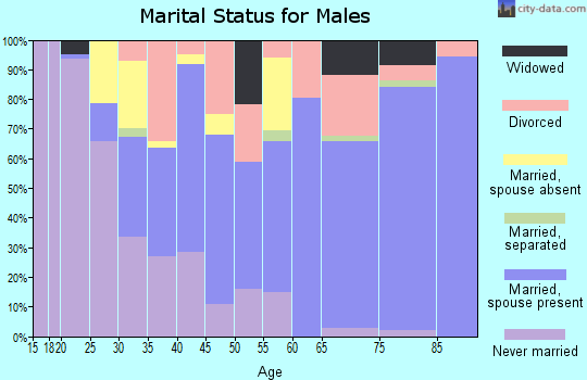 Zip code 32407 marital status for males