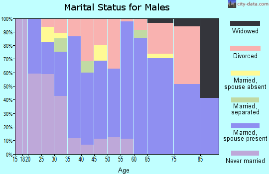 Zip code 32409 marital status for males