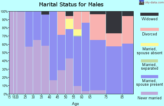 Zip code 32421 marital status for males