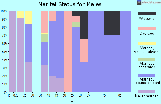 Zip code 32427 marital status for males