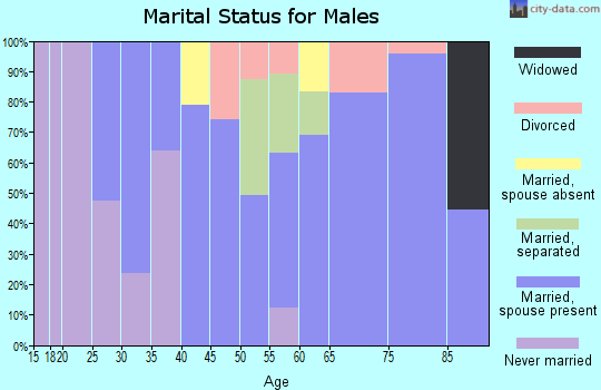 Zip code 32443 marital status for males