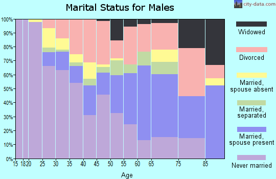 Zip code 32501 marital status for males