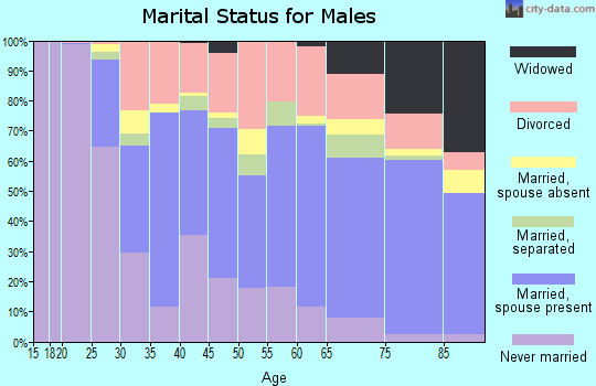Zip code 32503 marital status for males