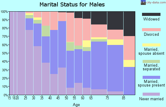 Zip code 32505 marital status for males