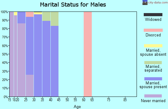 Zip code 32542 marital status for males