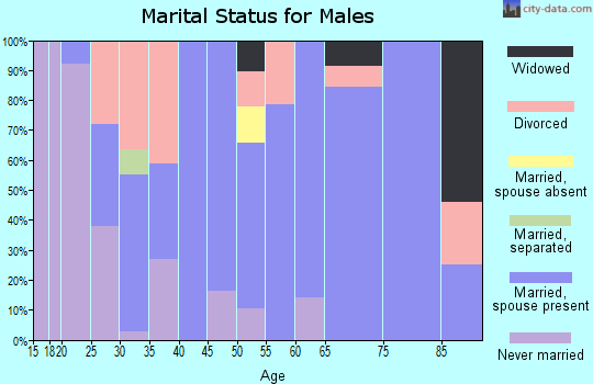 Zip code 32580 marital status for males