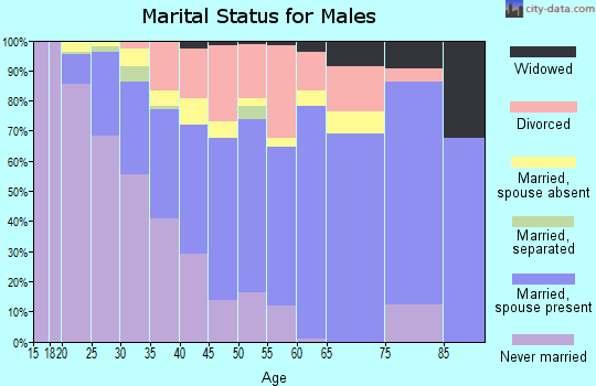 Zip code 32583 marital status for males