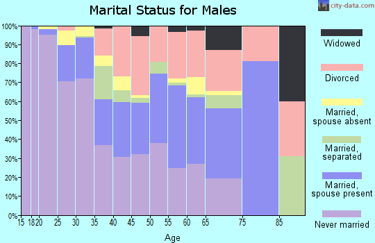 Zip code 32609 marital status for males