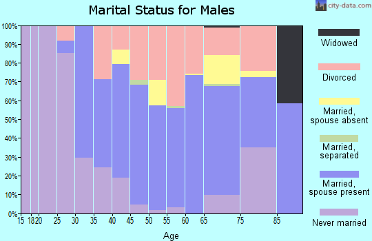 Zip code 32618 marital status for males