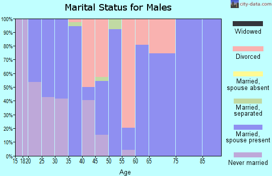 Zip code 32622 marital status for males