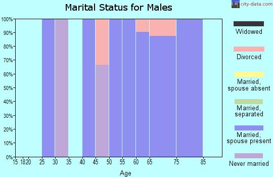 Zip code 32664 marital status for males