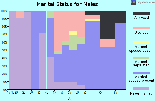 Zip code 32667 marital status for males