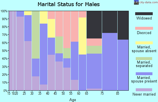 Zip code 32730 marital status for males
