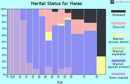 Zip code 32744 marital status for males