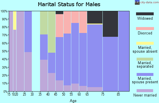 Zip code 32764 marital status for males