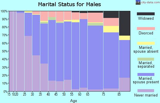 Zip code 32765 marital status for males