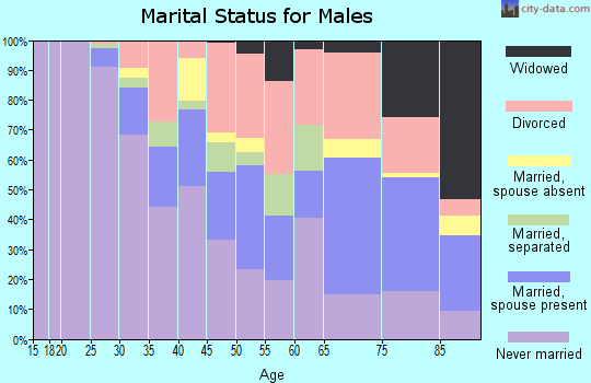 Zip code 32801 marital status for males