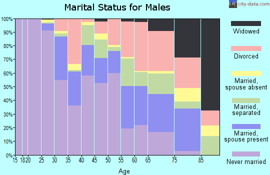 Zip code 32805 marital status for males