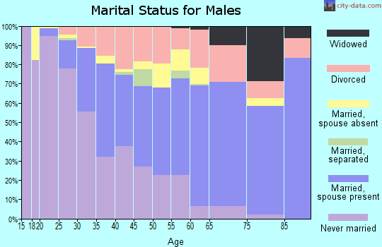 Zip code 32810 marital status for males