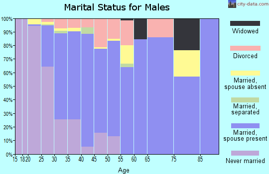 Zip code 32829 marital status for males