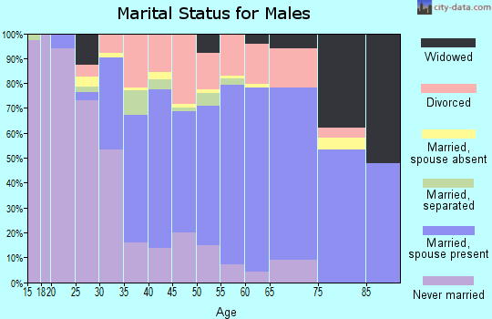 Zip code 32926 marital status for males