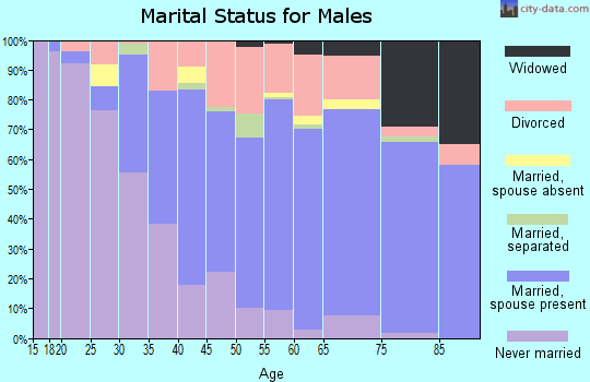 Zip code 32937 marital status for males