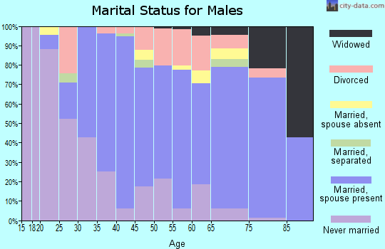 Zip code 32952 marital status for males