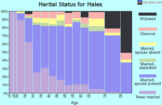 Zip code 33015 marital status for males
