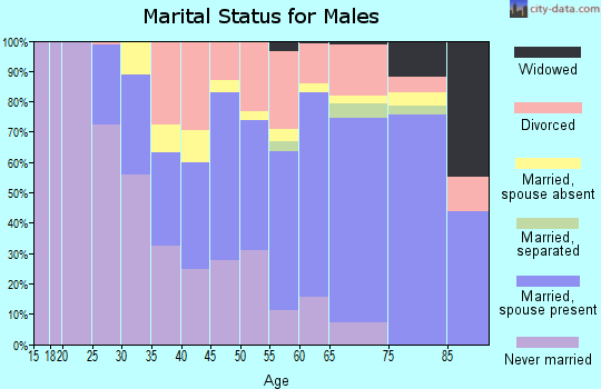 Zip code 33037 marital status for males
