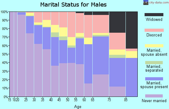 Zip code 33069 marital status for males