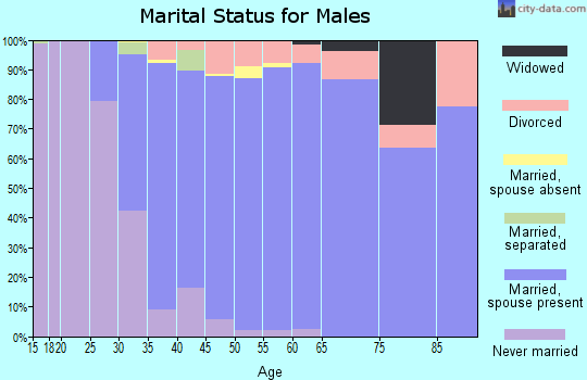 Zip code 33076 marital status for males