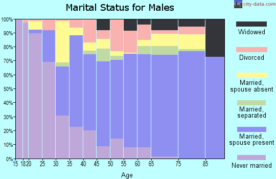 Zip code 33184 marital status for males