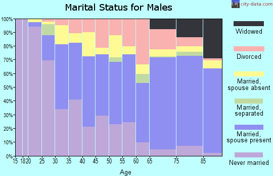Zip code 33445 marital status for males