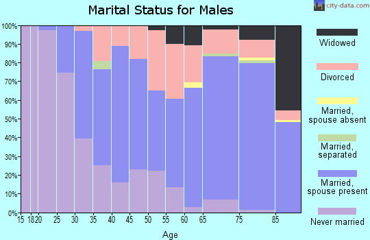 Zip code 33761 marital status for males