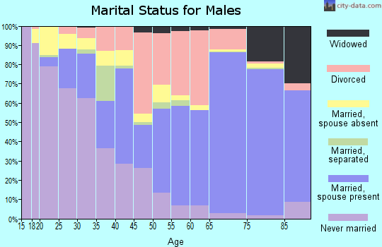 Zip code 33825 marital status for males