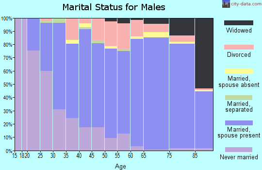 Zip code 33884 marital status for males