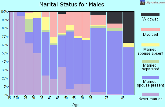 Zip code 34104 marital status for males