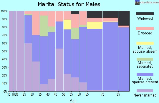 Zip code 34105 marital status for males