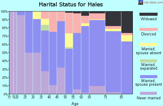 Zip code 34109 marital status for males