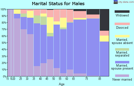 Zip code 34135 marital status for males