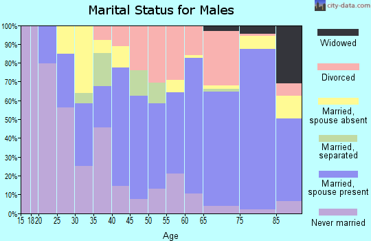 Zip code 34235 marital status for males