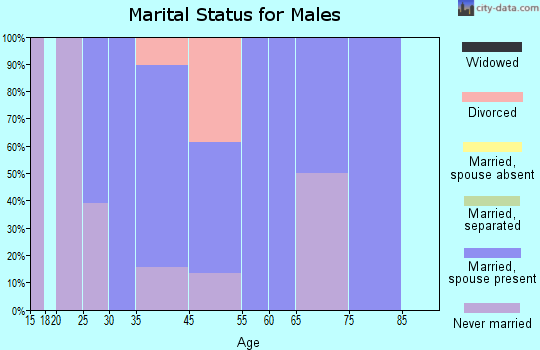Zip code 34250 marital status for males