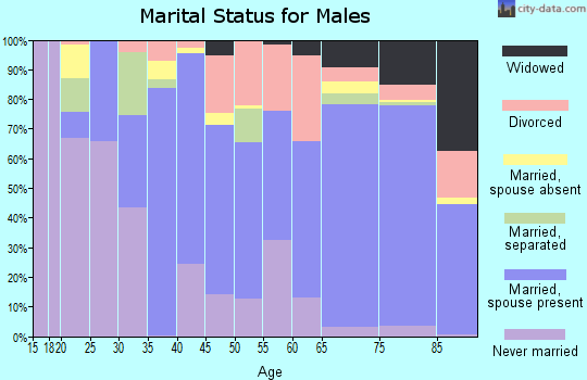 Zip code 34287 marital status for males