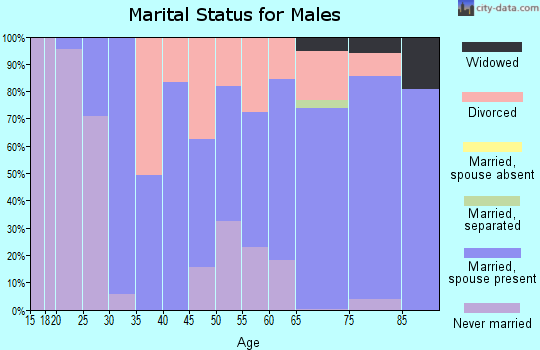 Zip code 34431 marital status for males