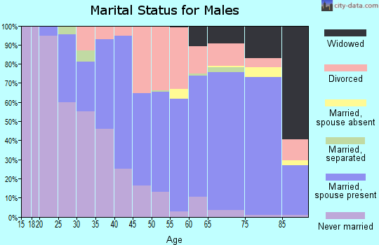Zip code 34452 marital status for males